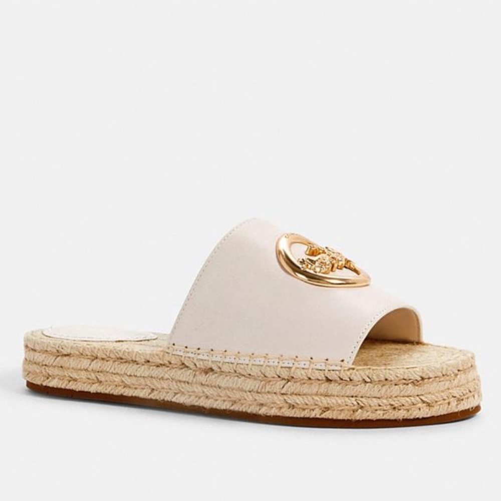 Coach paltform espadrille sandals camille in pink, worn once!